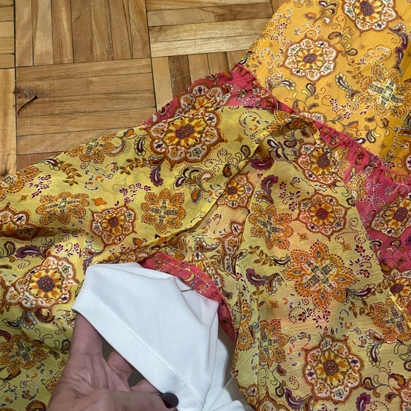 Anthropologie Boho Maxi dress tiered, 3/4 sheer sleeves - Picture 3 of 5